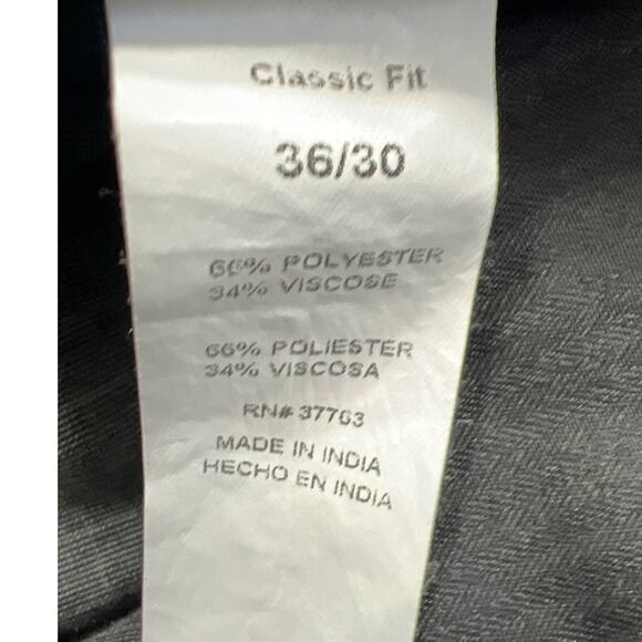 Perry Ellis Pants Size 36/30 Dark Gray Light gray Checkered Classic Fit - Picture 5 of 6